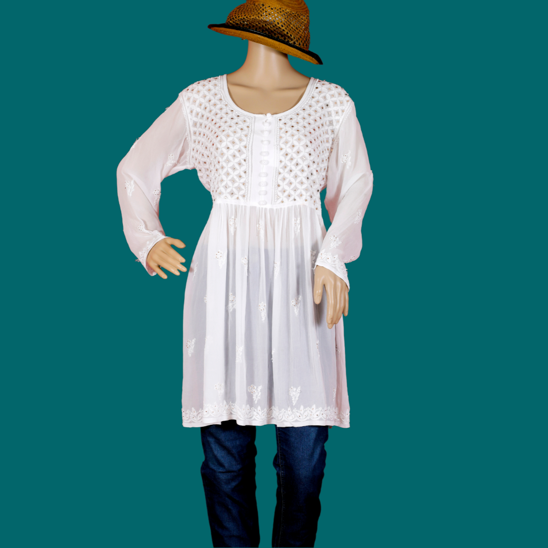 Chikankari Short Tops | Lucknow Chikankari Short Tops - TheChikanLabel |  Lucknow Chikankari Kurtis & Suits